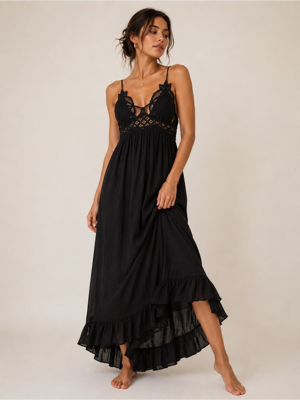 🎉LAST PIECE🎉FREE PEOPLE Adella Maxi Slip Dress